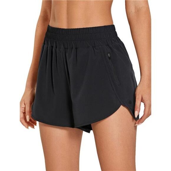 Women's High Waisted Running Shorts Mesh Liner - 3''  Quick Dry Athletic Shorts - Picture 1 of 6